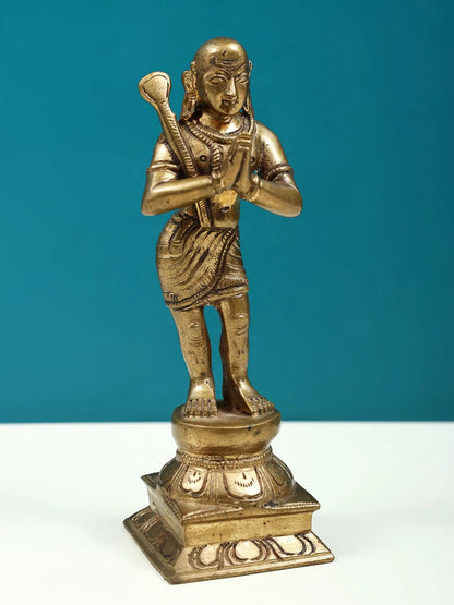 5" Handmade South Indian Saint Panchaloha Bronze Statue From Swamimalai | Handmade Idol