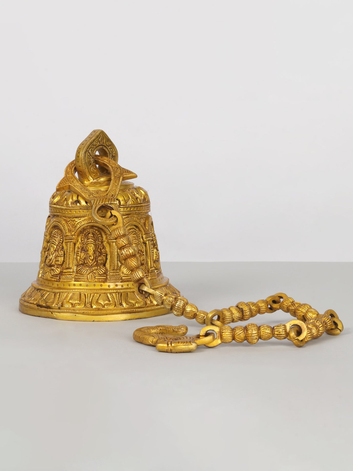 Ashta-Vinayaka Temple Hanging Bell In Brass With Two Sizes | Brass Bell For Temple | Designer Bell