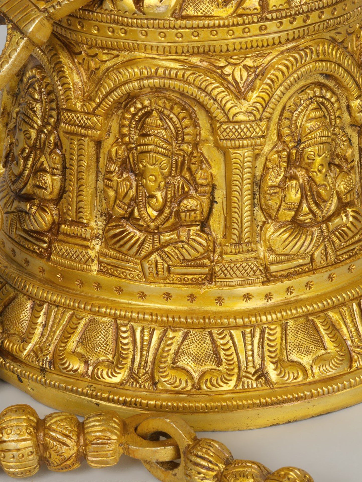 Ashta-Vinayaka Temple Hanging Bell In Brass With Two Sizes | Brass Bell For Temple | Designer Bell