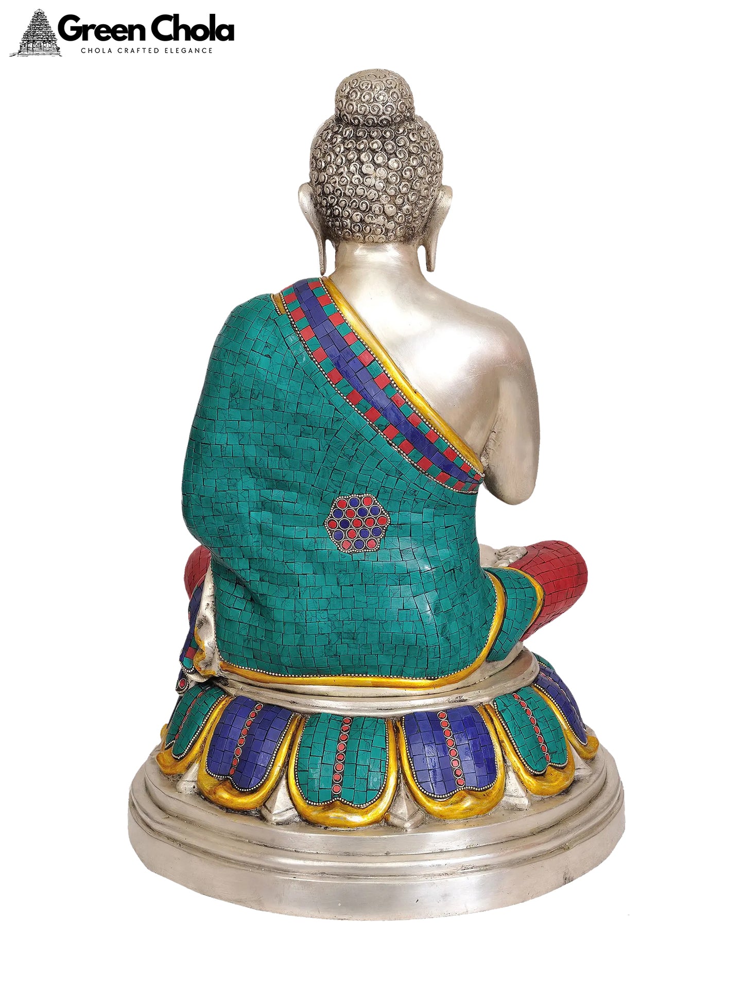 22-inch Large Lord Buddha Brass Statue in Vitarka Mudra