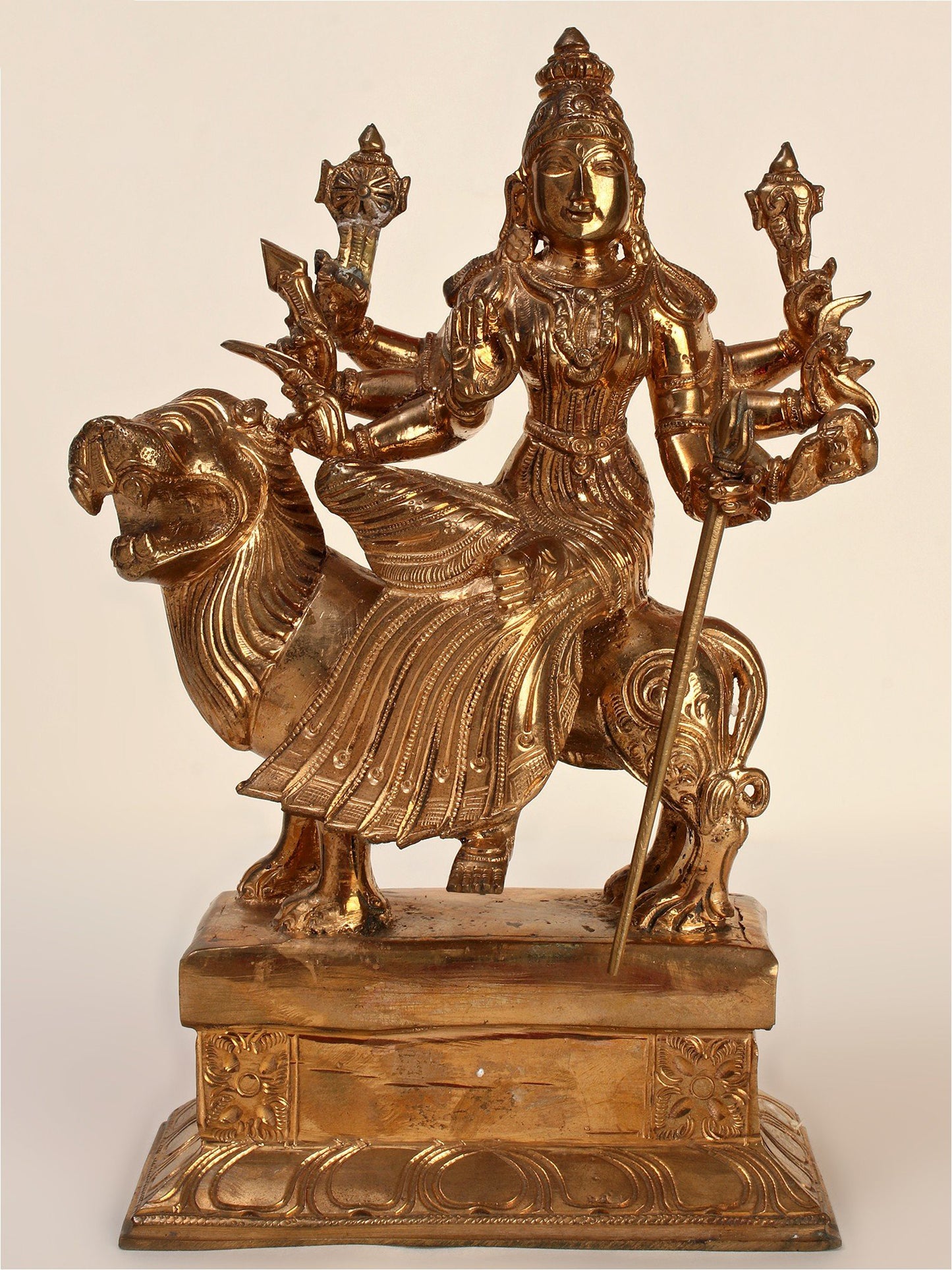 9" Goddess Durga Bronze Statue | Handmade Goddess Idol | Panchaloha Bronze From Swamimalai