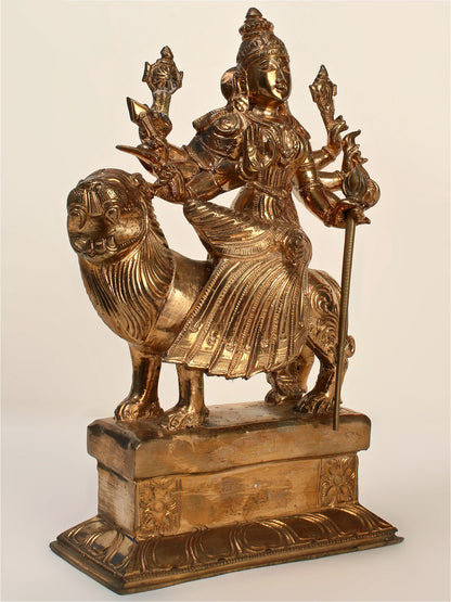 9" Goddess Durga Bronze Statue | Handmade Goddess Idol | Panchaloha Bronze From Swamimalai