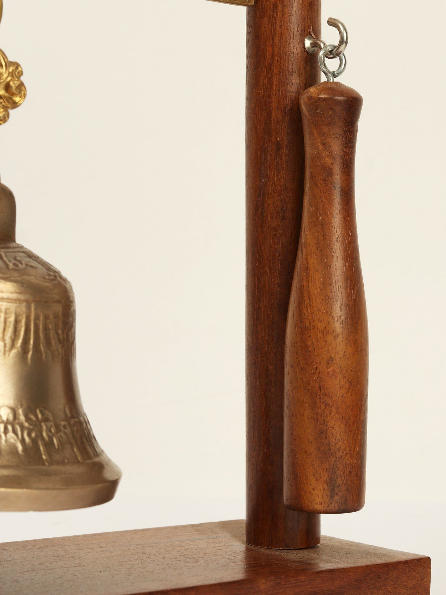 11" Tibetan Buddhist Monastery Bell With Clapper | Bronze, Brass And Wood Bell For Table | Designer Bell