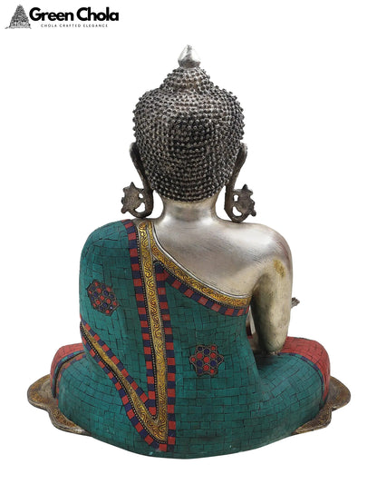 18-inch Medicine Buddha Brass Statue | Tibetan Buddhist Deity Idol