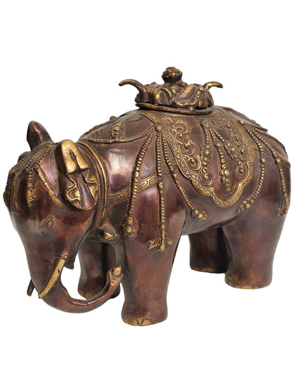 9" Elephant Incense Burner (Tibetan Buddhist) in Brass | Handmade | Made in India