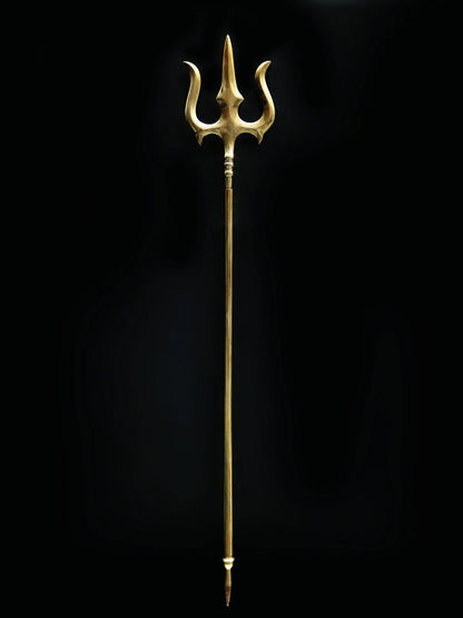 47" Large Size Lord Shiva's Trident - Trishul In Brass | Handmade Ritual Item