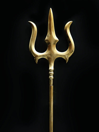 47" Large Size Lord Shiva's Trident - Trishul In Brass | Handmade Ritual Item