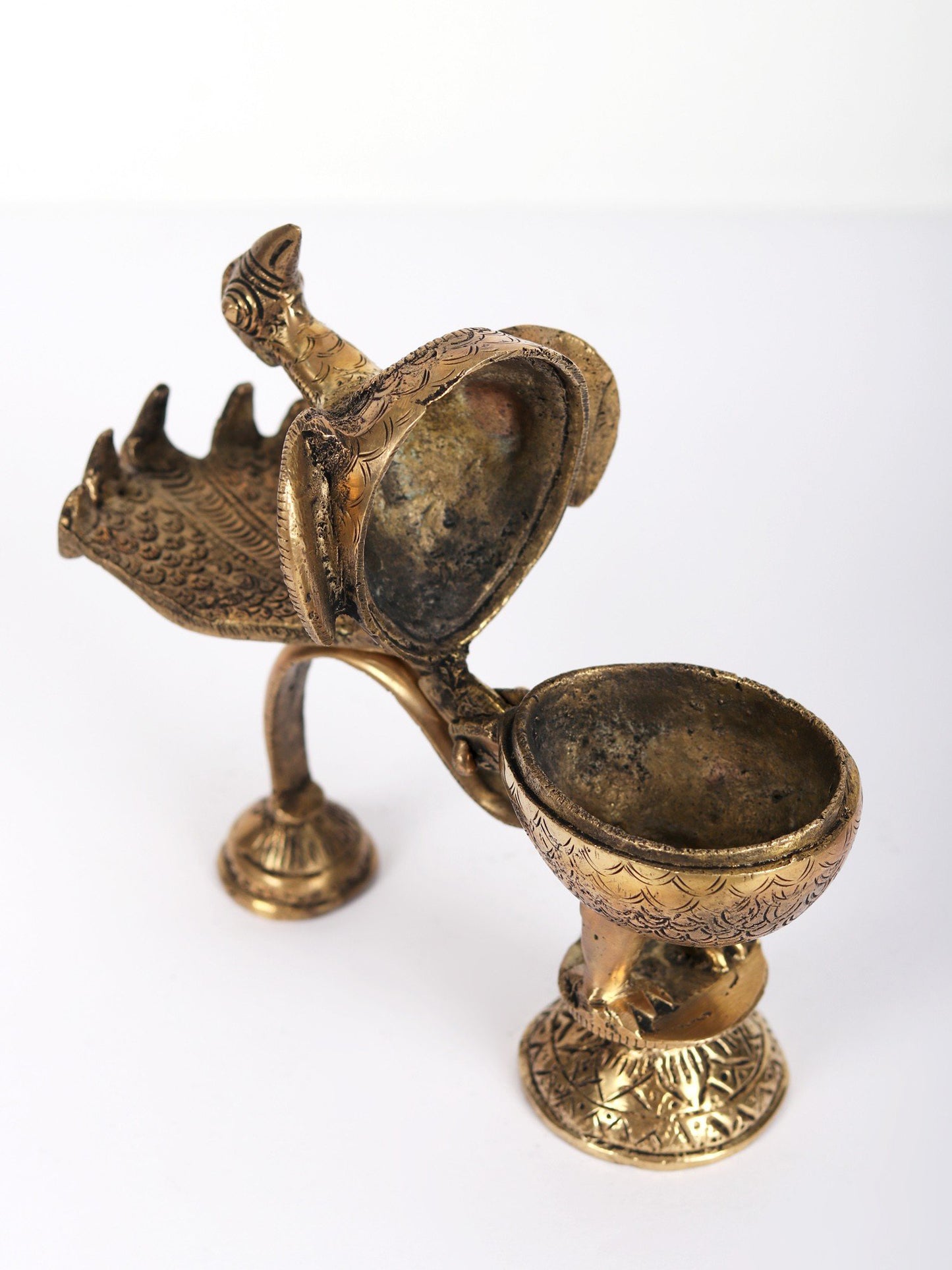 7" Peacock Incense Burner in Brass | Handmade | Made in India