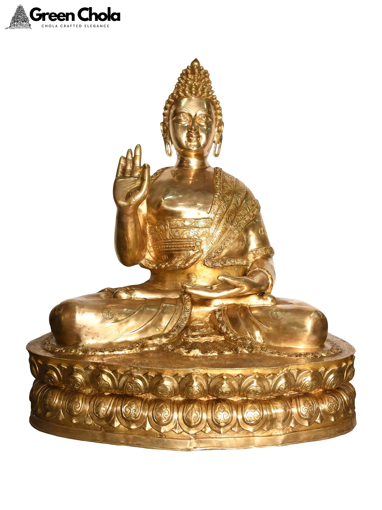 Svarnima Buddha Brass Statue 59-Inch | Handmade Craft from India