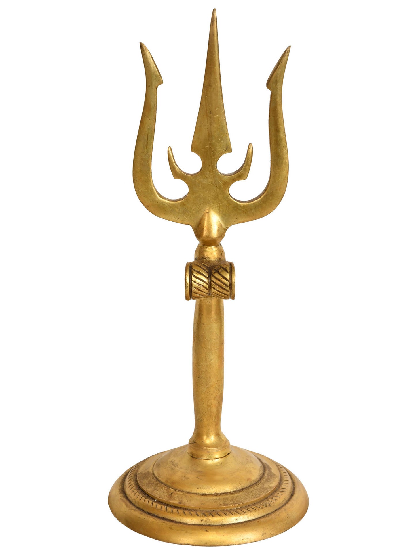 9" Brass Trishul Of Lord Shiva Shankara | Handmade Brass Trident