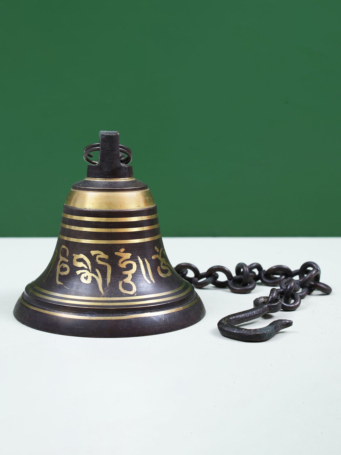 Tibetan Buddhist Ritual Bell with Sacred Mantras | Handmade