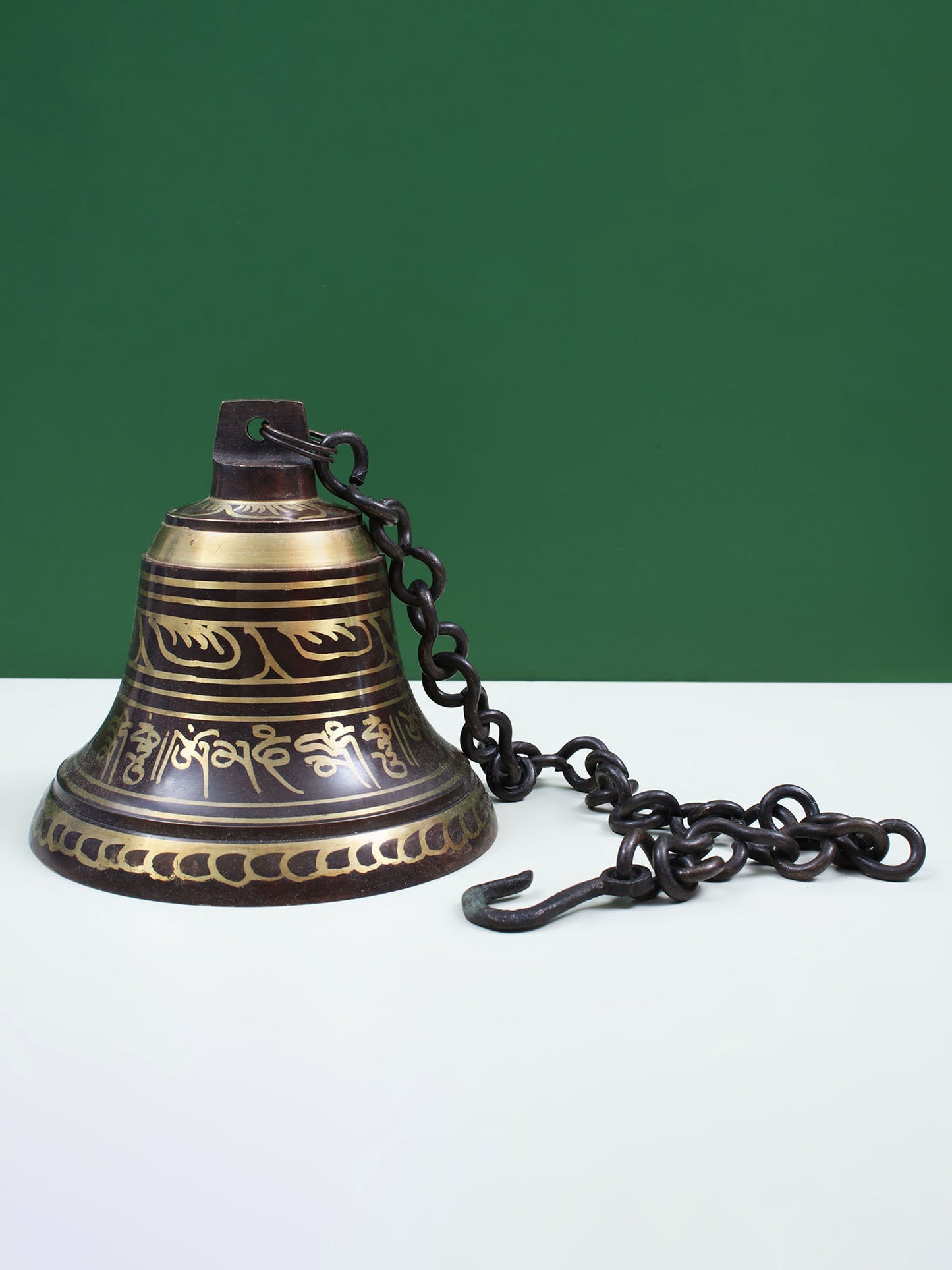 Tibetan Buddhist Ritual Bell with Sacred Mantras | Handmade