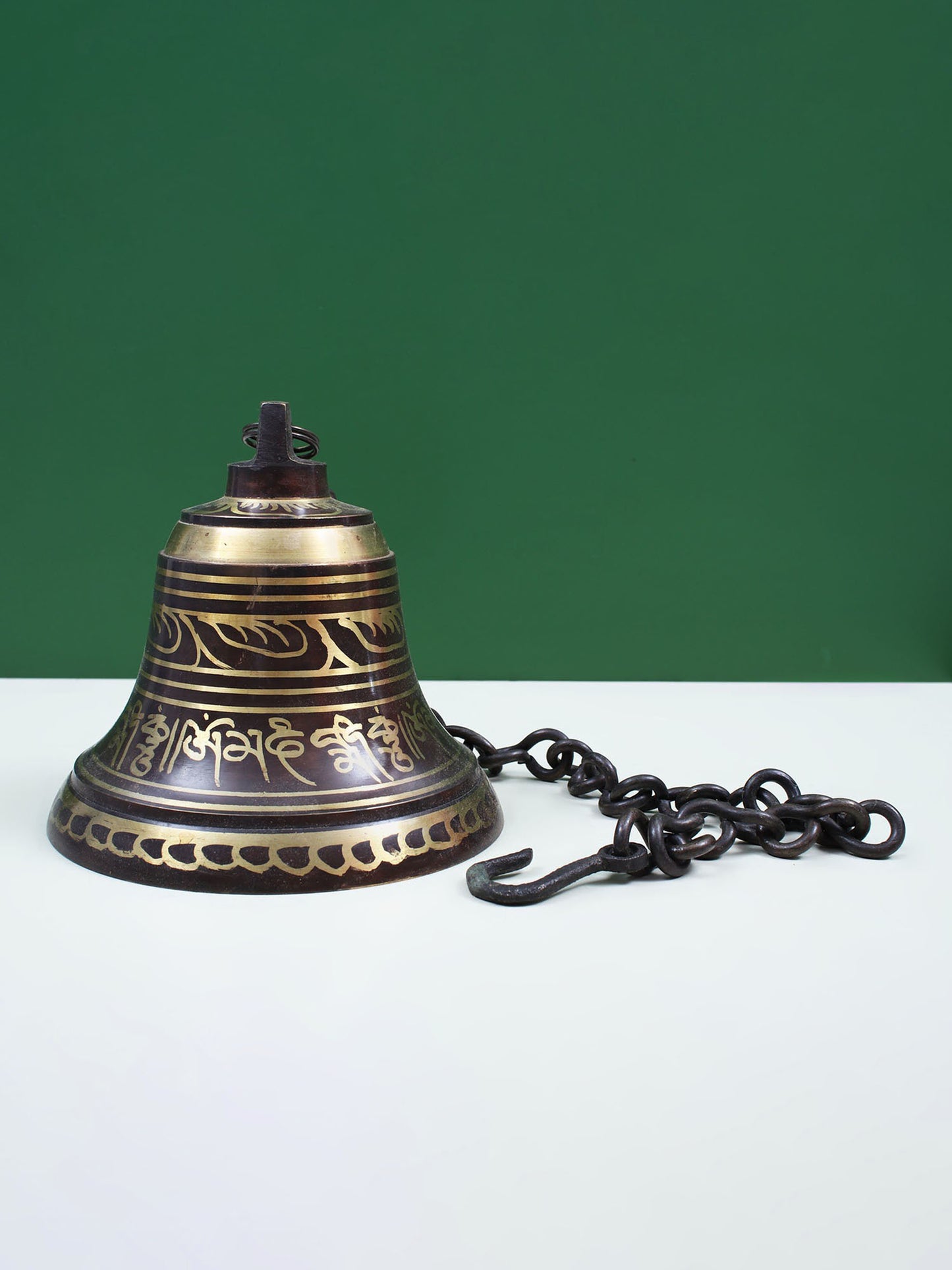 Tibetan Buddhist Ritual Bell with Sacred Mantras | Handmade