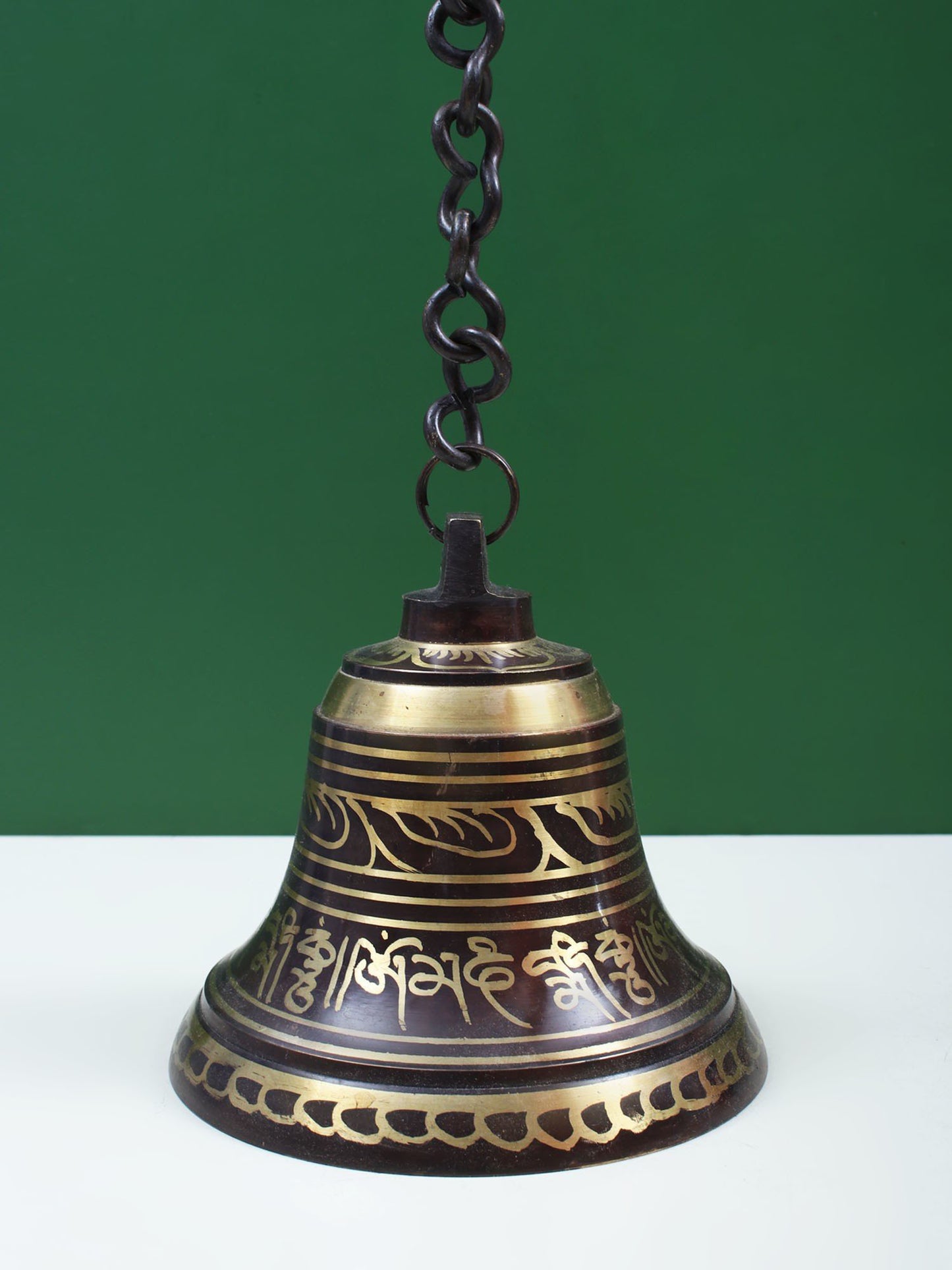 Tibetan Buddhist Ritual Bell with Sacred Mantras | Handmade