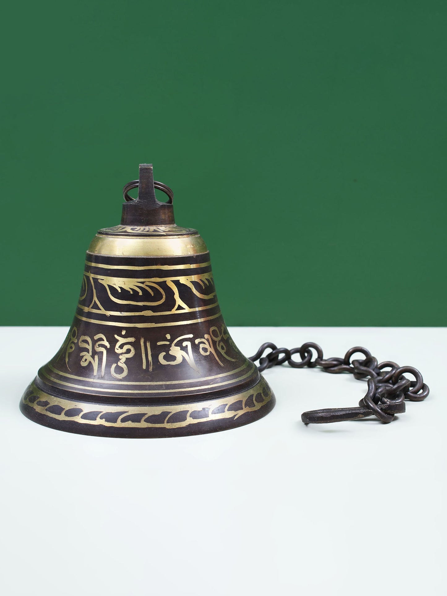 Tibetan Buddhist Ritual Bell with Sacred Mantras | Handmade