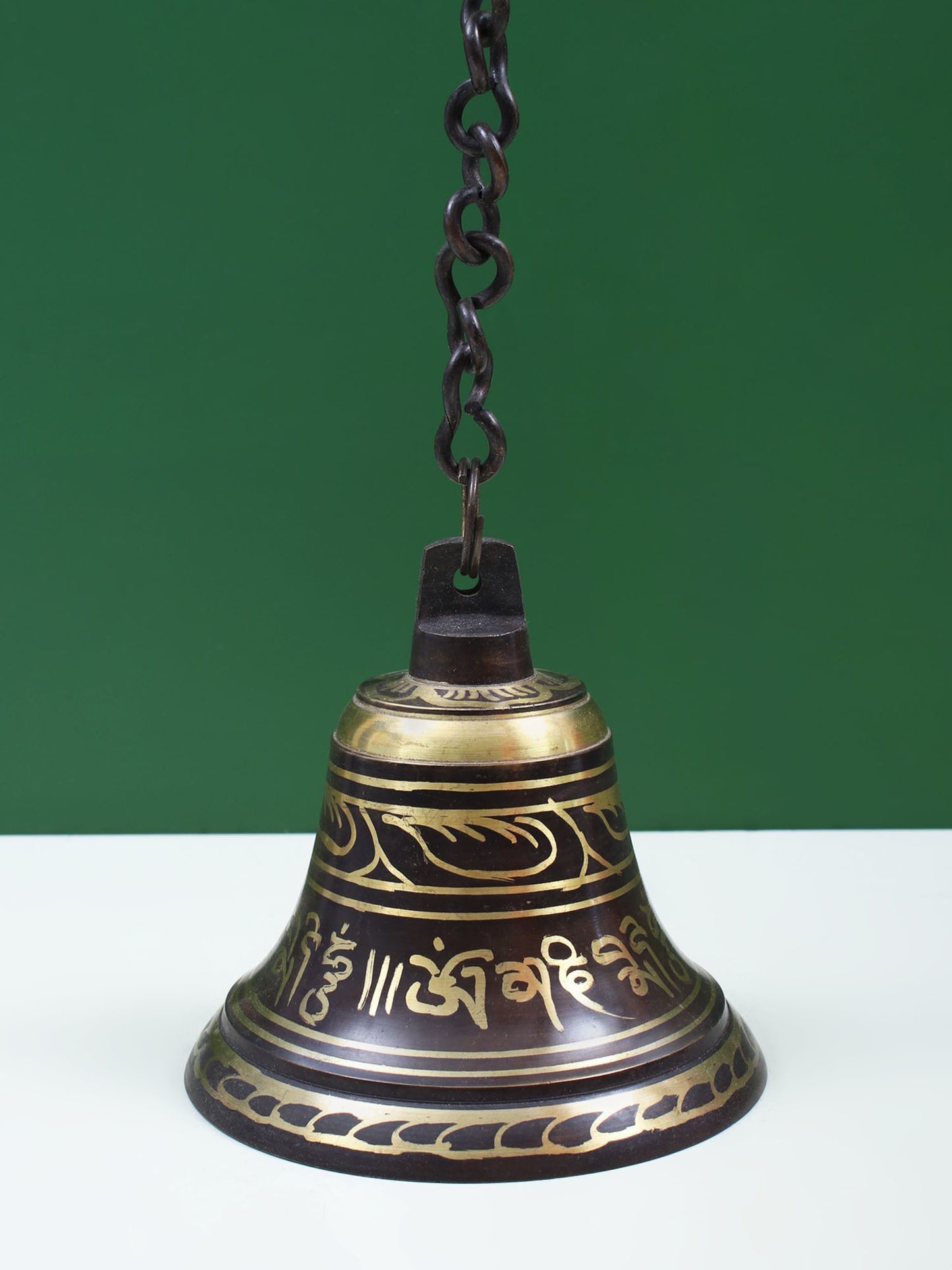 Tibetan Buddhist Ritual Bell with Sacred Mantras | Handmade