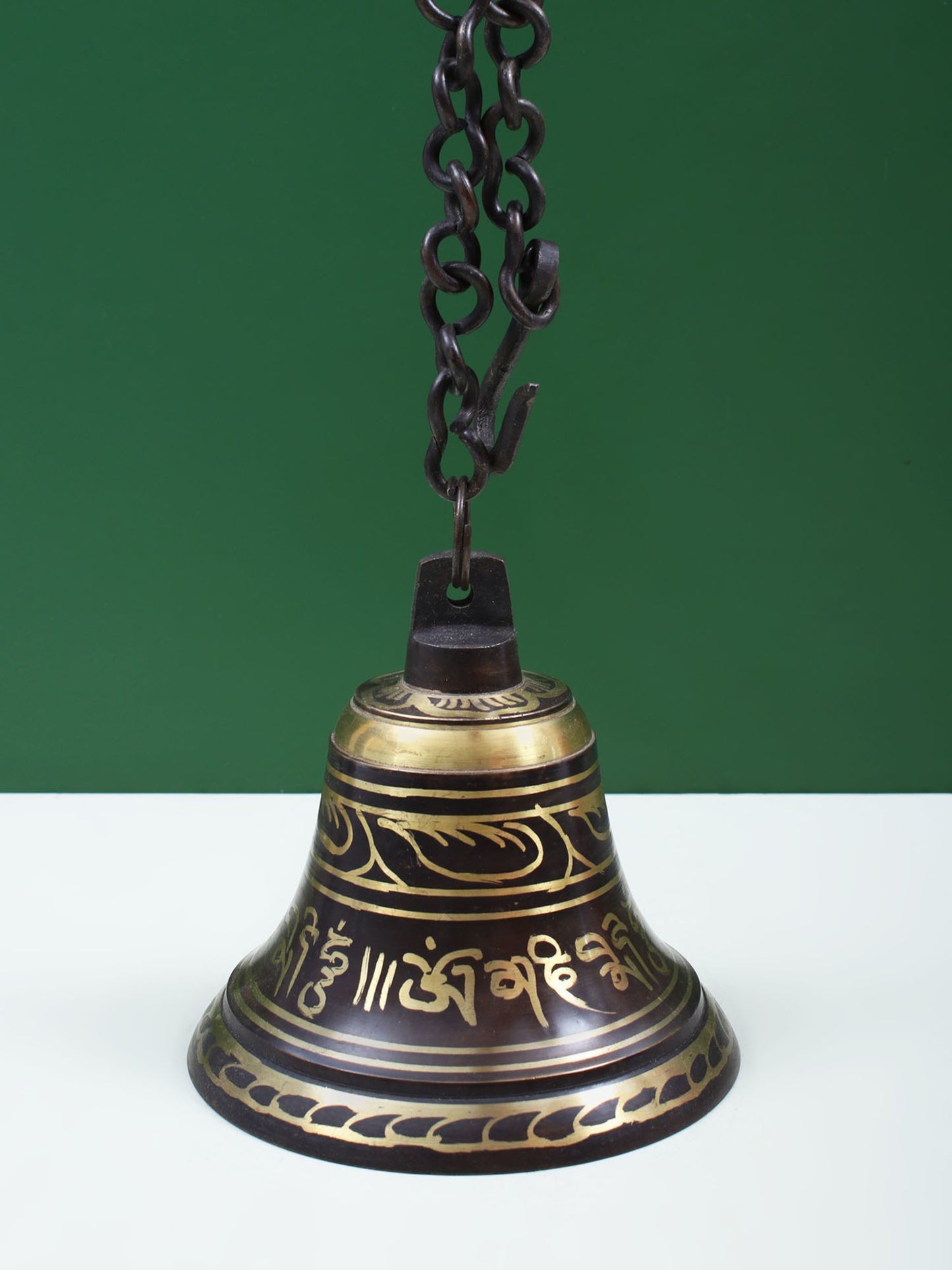 Tibetan Buddhist Ritual Bell with Sacred Mantras | Handmade