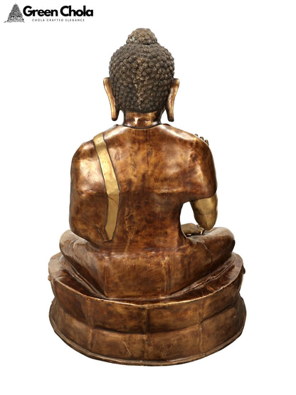 67-Inch Lord Buddha in Vitarka Mudra Brass Statue