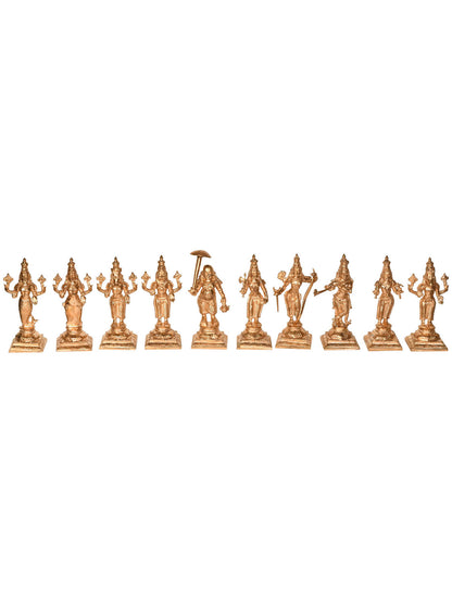 6" Dashavatara : Ten Incarnations Of Lord Vishnu | Handmade Idol | Lord Vishnu Dashavatara Statue