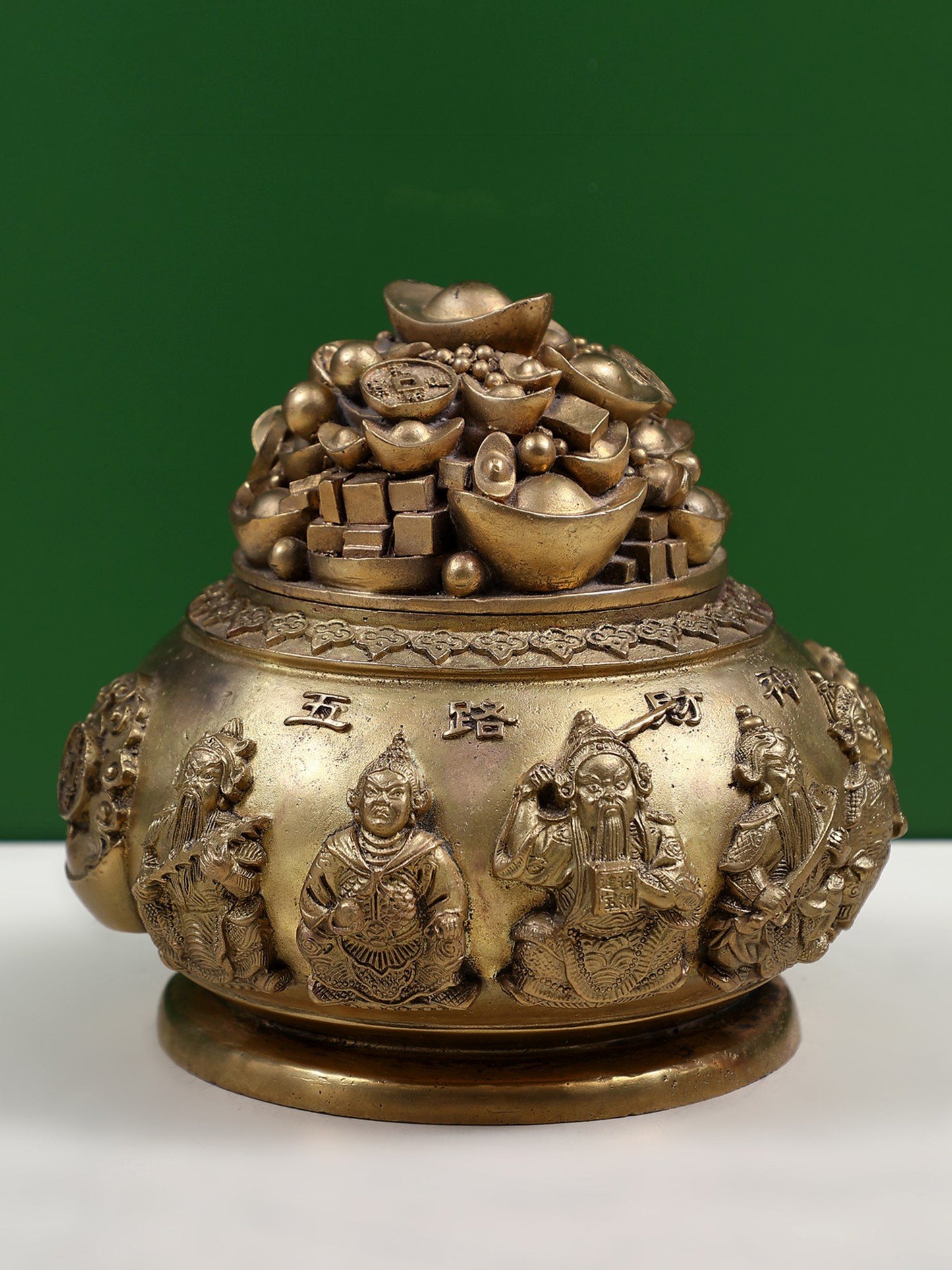 6" Bronze Feng Shui Wealth Pot (Superfine) In Bronze | Handmade Sculpture | Decorative Item