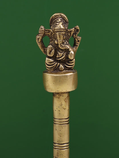 7" Brass Ganesha Handheld Bell | Handmade