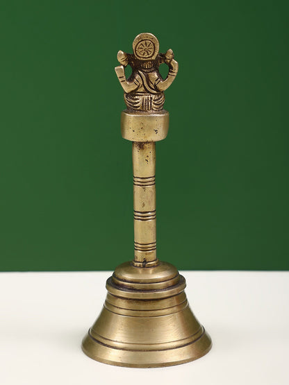 7" Brass Ganesha Handheld Bell | Handmade