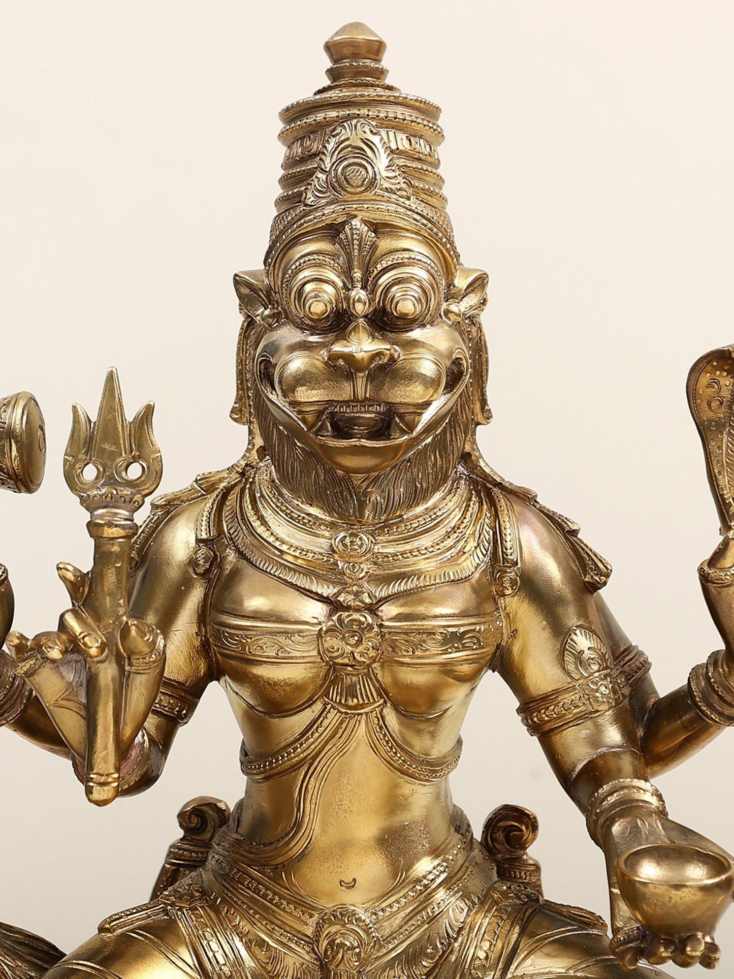 15" Bronze Superfine Pratyangira Devi (Atharvana Bhadrakali) | Hoysala Art | Handmade Goddess Statue