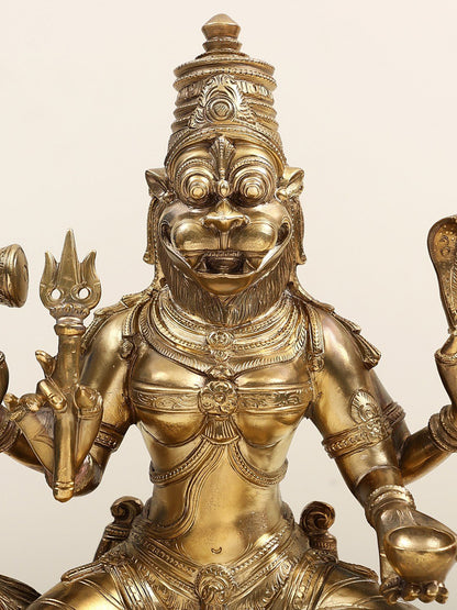 15" Bronze Superfine Pratyangira Devi (Atharvana Bhadrakali) | Hoysala Art | Handmade Goddess Statue