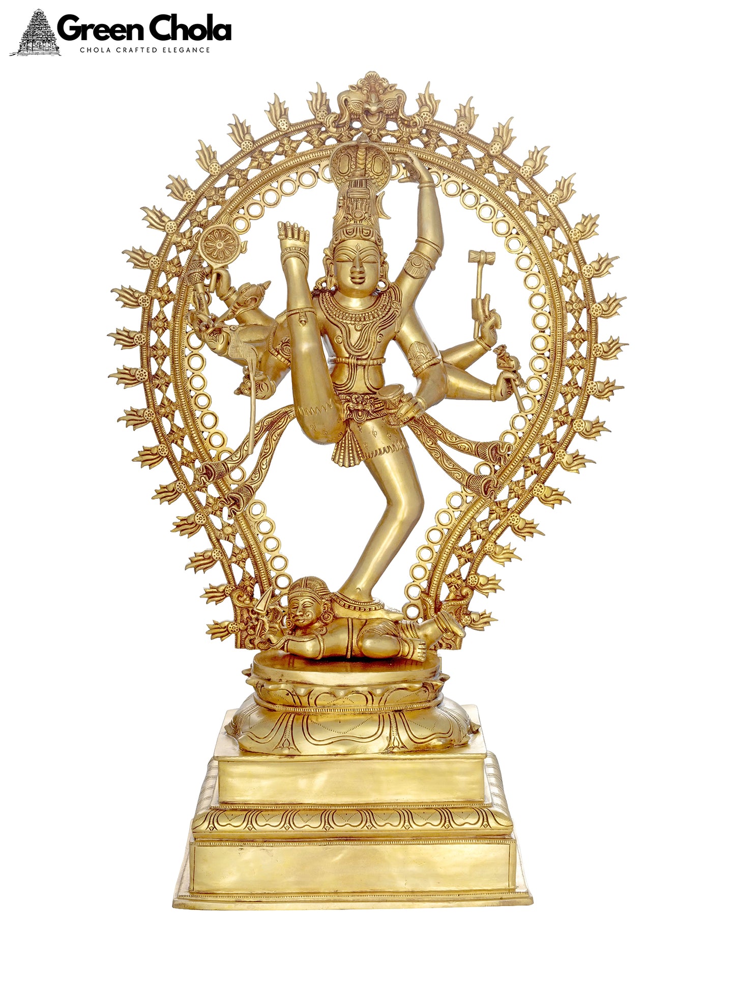 33-Inch Nataraja Idol in Urdhva Tandava | Large Handmade Brass Statue