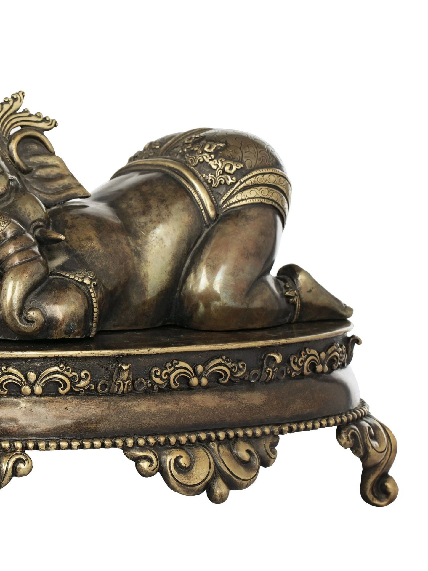 Baala Ganesha Idol on an Ornate Pedestal | Nepalese Copper Statue