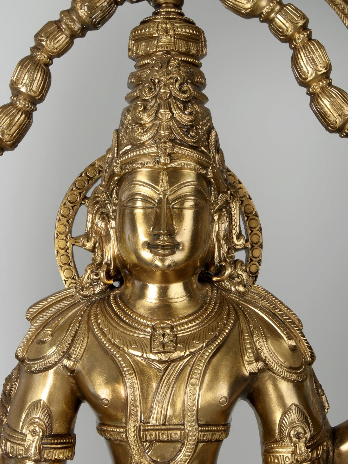 40" Graciously Adorned, Larger-Than-Life Lord Vishnu | Handmade Lord Vishnu Idol | Bronze Statue