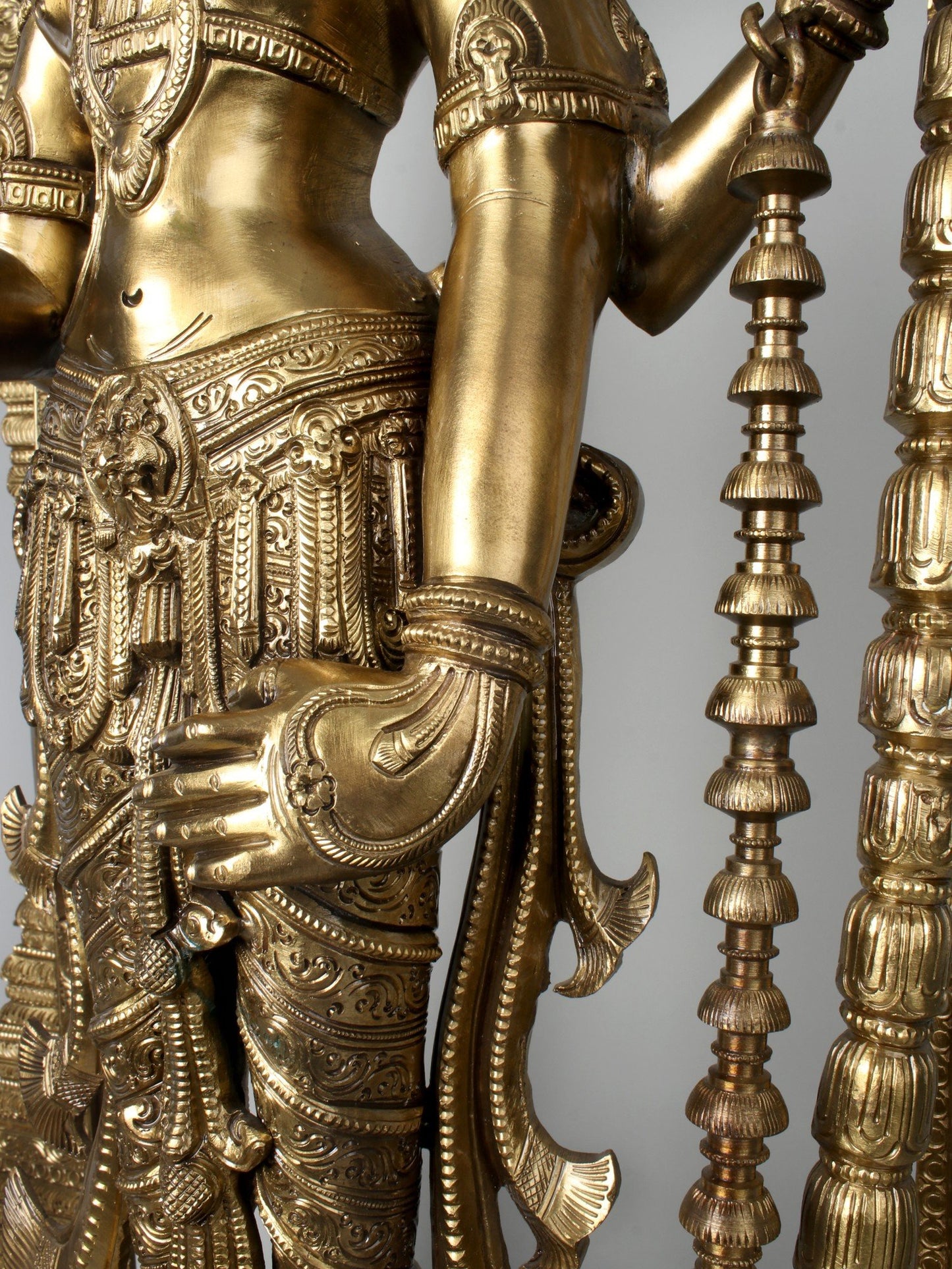 40" Graciously Adorned, Larger-Than-Life Lord Vishnu | Handmade Lord Vishnu Idol | Bronze Statue