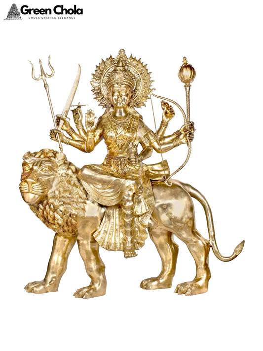 Mother Durga Brass Idol 58-Inch | Handmade Indian Statue