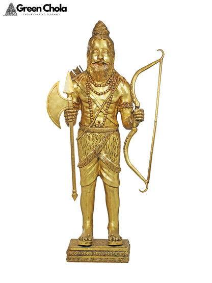 48-Inch Large Parashurama Brass Statue | Handcrafted Indian Idol