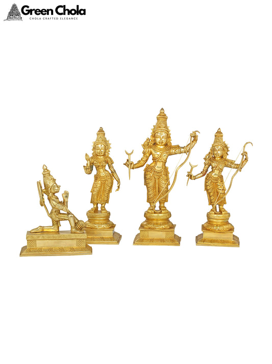 23-Inch Rama Darbar Brass Sculpture | Indian Handcrafted Idol