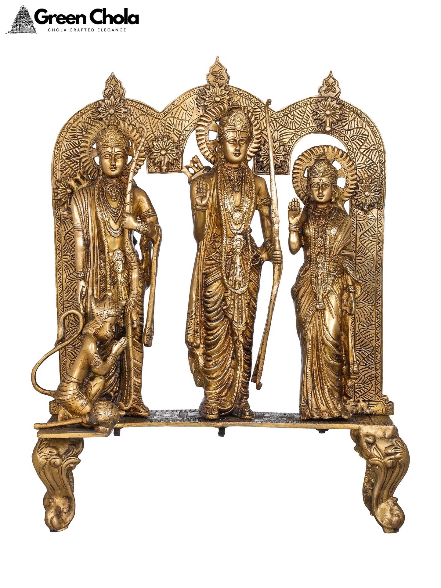 23-inch Rama Darbar Brass Sculpture | Handcrafted Indian Idol