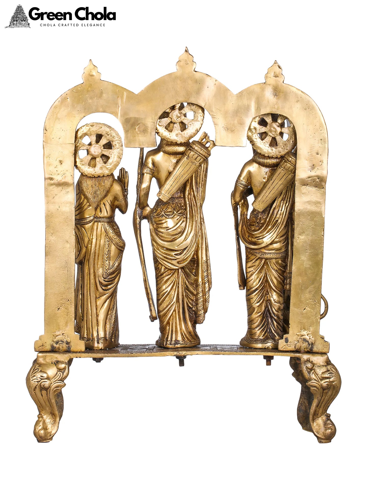 23-inch Rama Darbar Brass Sculpture | Handcrafted Indian Idol