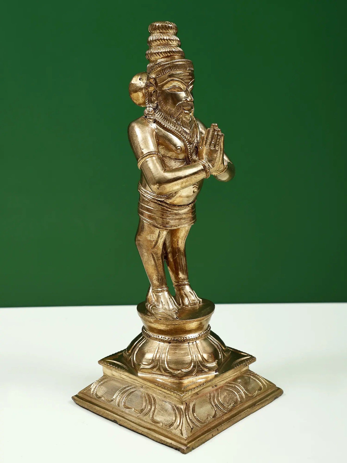 9" South Indian Saint With A Tail | Handmade Idol | Panchaloha Bronze From Statue Swamimalai