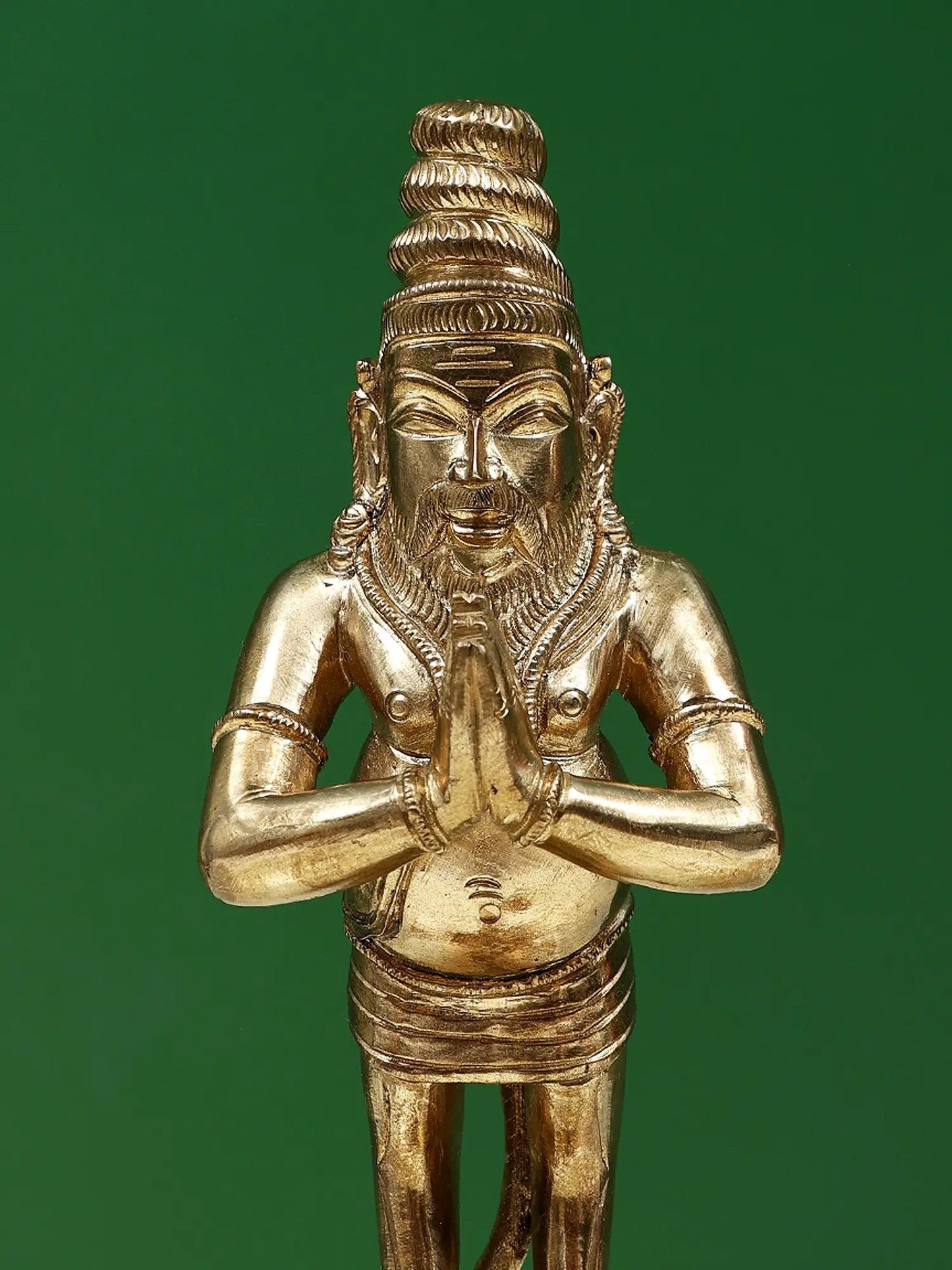 9" South Indian Saint With A Tail | Handmade Idol | Panchaloha Bronze From Statue Swamimalai