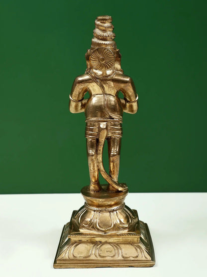 9" South Indian Saint With A Tail | Handmade Idol | Panchaloha Bronze From Statue Swamimalai