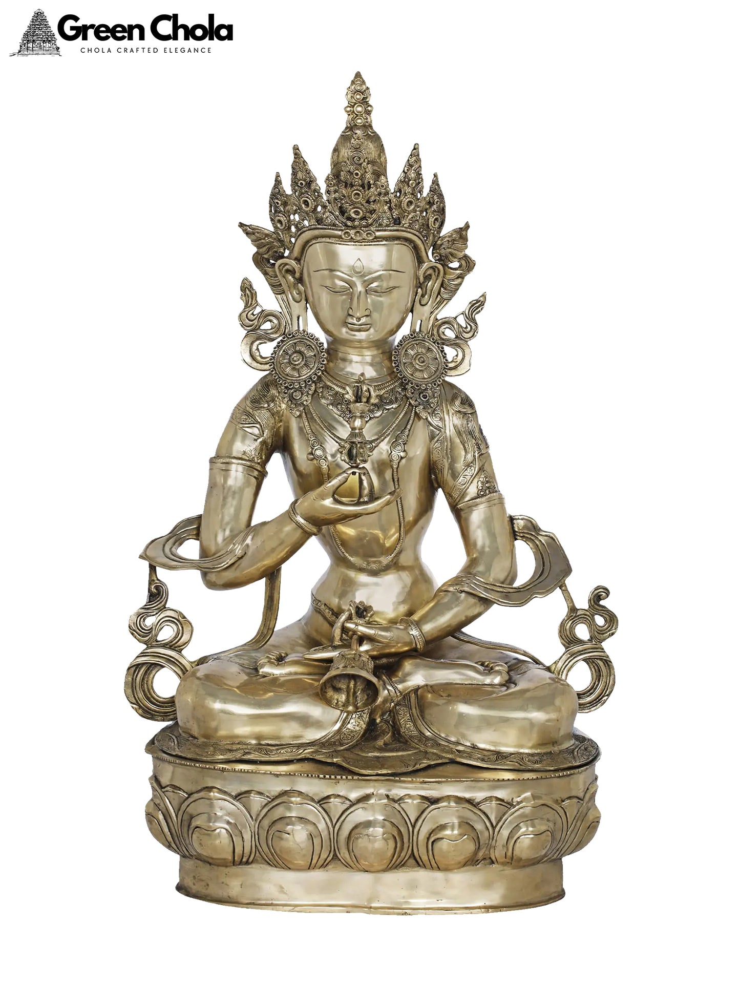 Buddhist Deity Vajrasattva Brass Sculpture | Handcrafted Indian Idol