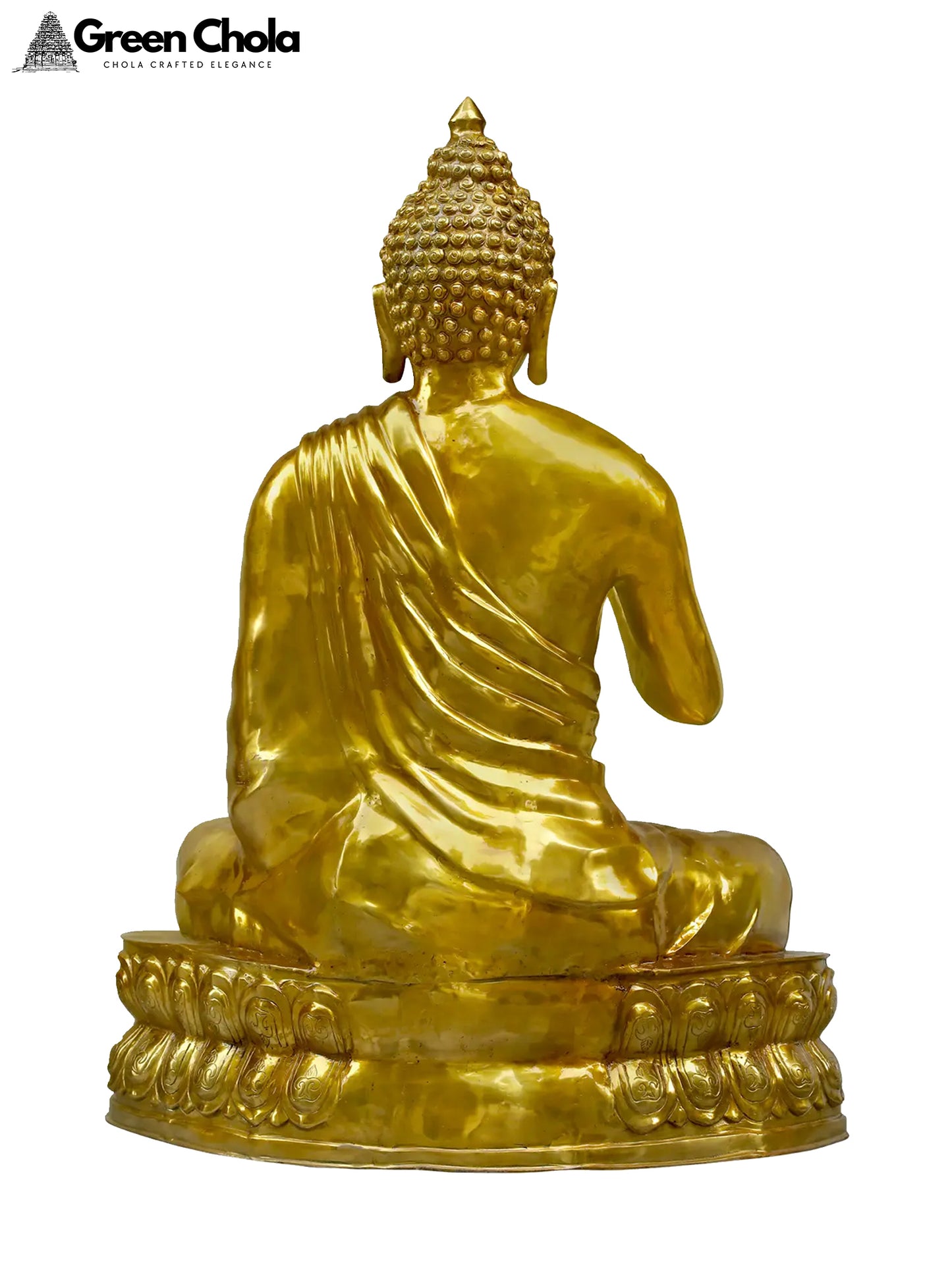 56-Inch Large Lord Buddha Idol Seated on Double Lotus Seat