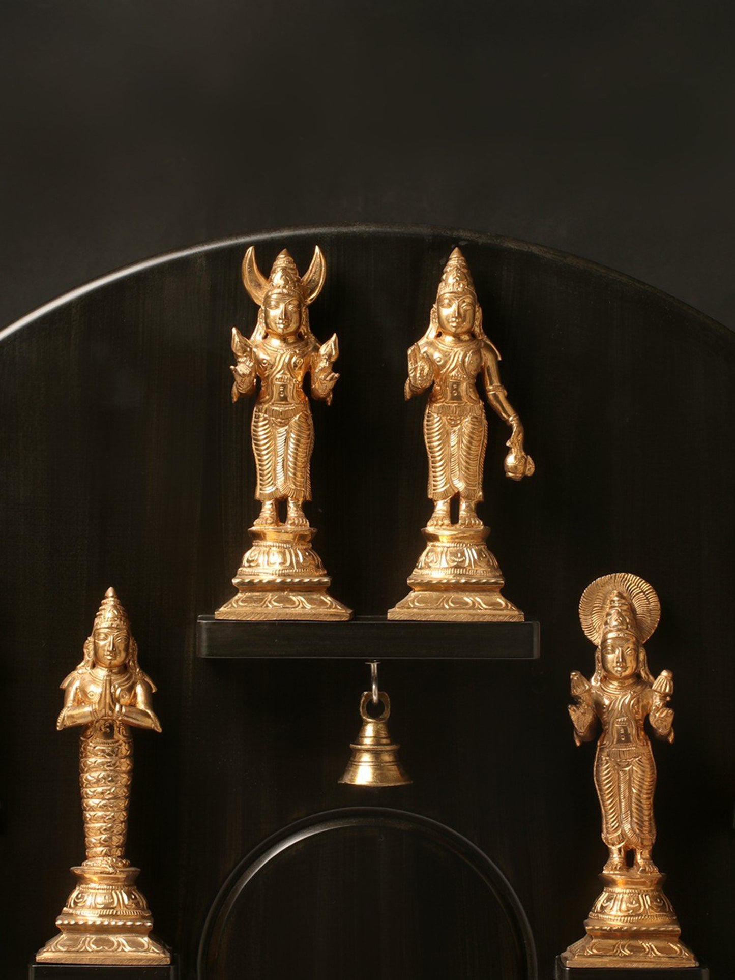 6" Small Navagrahas: Nine Planetary Gods - Surya, Chandra, Mangal, Budha, Brihaspati, Shukra, Shani, Rahu And Ketu | Handmade Bronze Idol