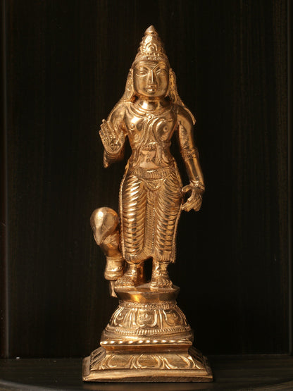 6" Small Navagrahas: Nine Planetary Gods - Surya, Chandra, Mangal, Budha, Brihaspati, Shukra, Shani, Rahu And Ketu | Handmade Bronze Idol