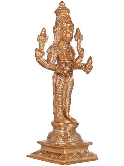 6" Bhagawan Vishnu As Dhanvantari - The Physician Of The Gods | Handmade  Bronze Statue From Swamimalai