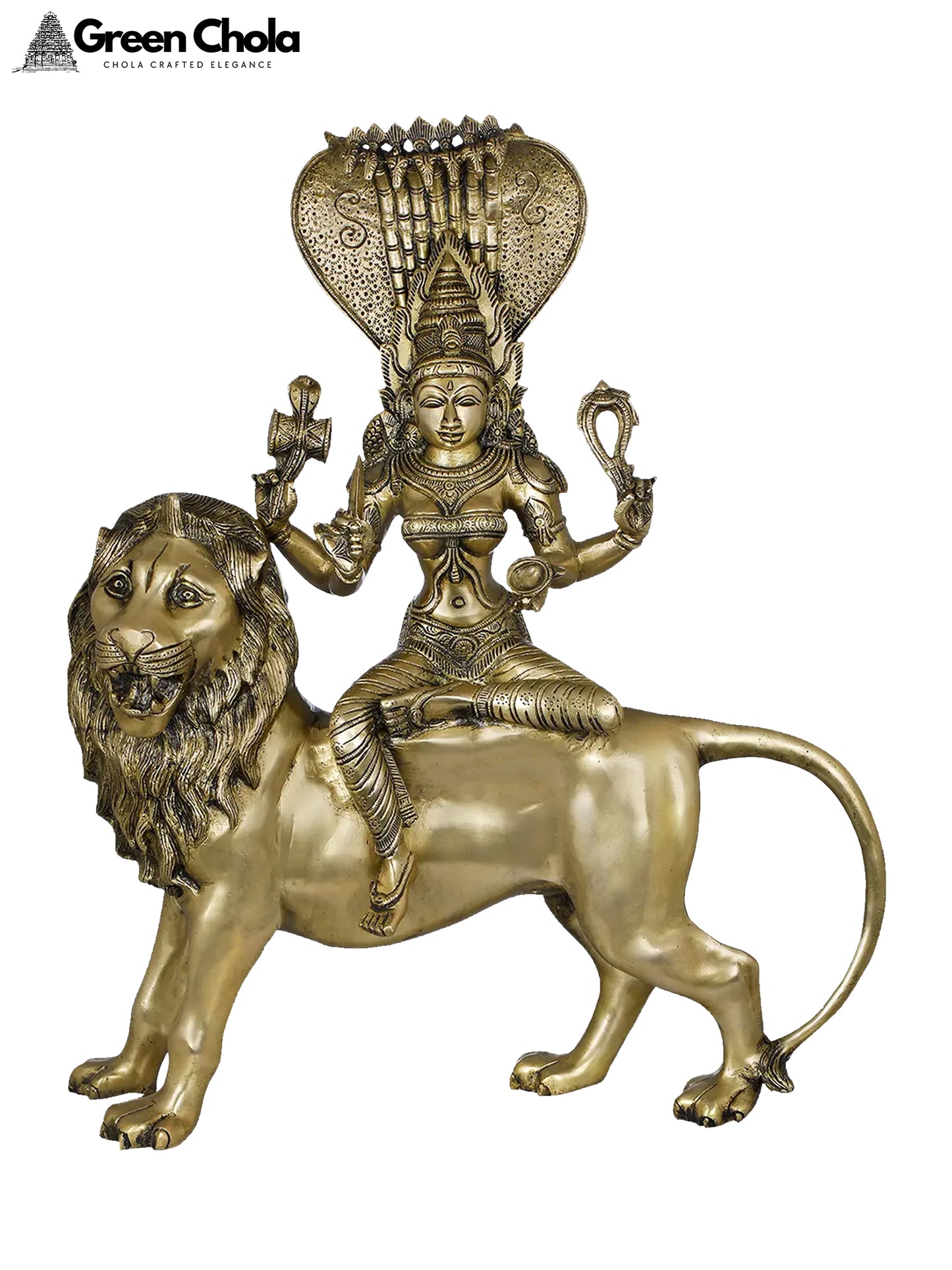 24-inch South Indian Goddess Mariamman Brass Sculpture