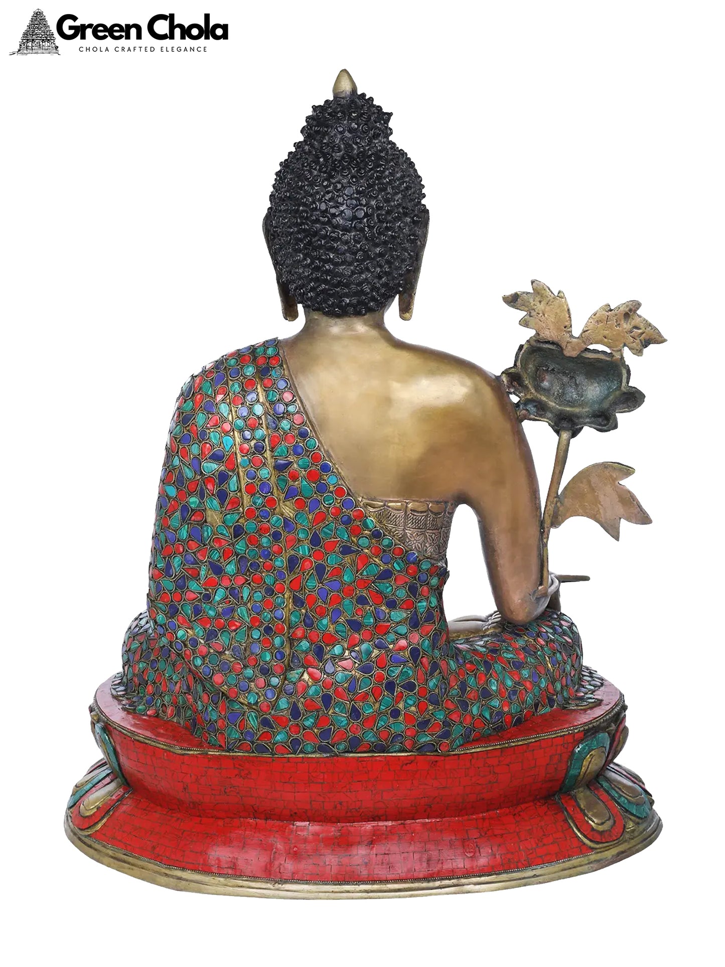 28-Inch Large Medicine Buddha Brass Idol | Handmade Tibetan Buddhist Statue