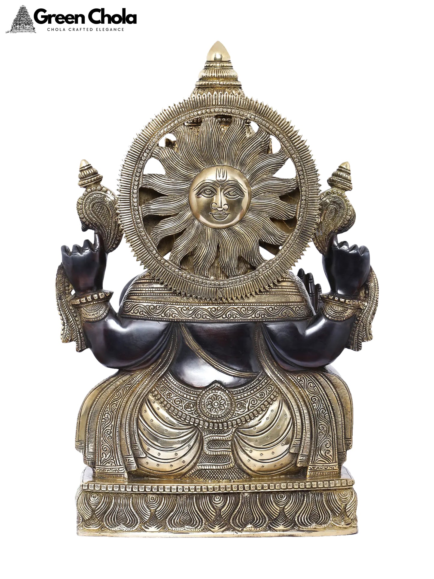 19-inch Superfine Blessing Surya Ganesha Brass Statue