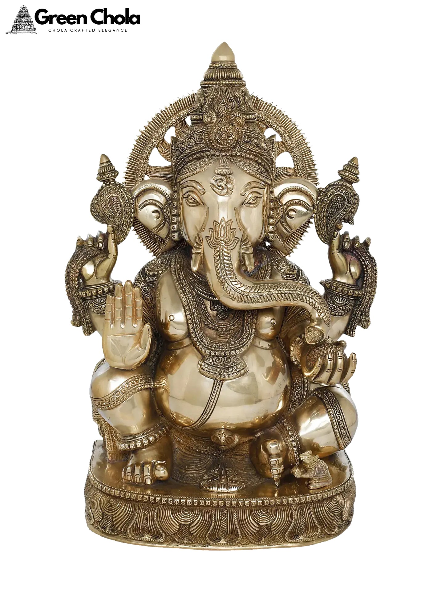 19-inch Superfine Blessing Surya Ganesha Brass Statue