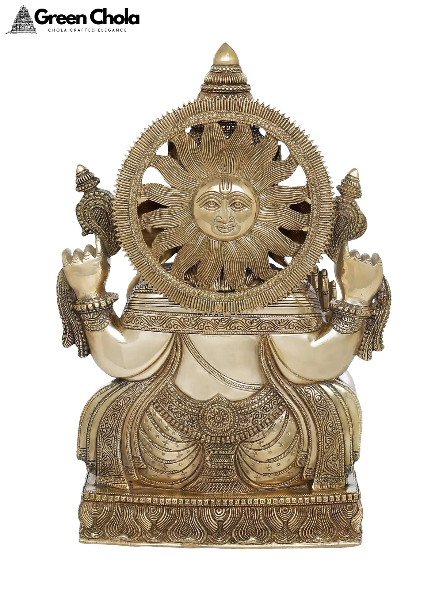 19-inch Superfine Blessing Surya Ganesha Brass Statue